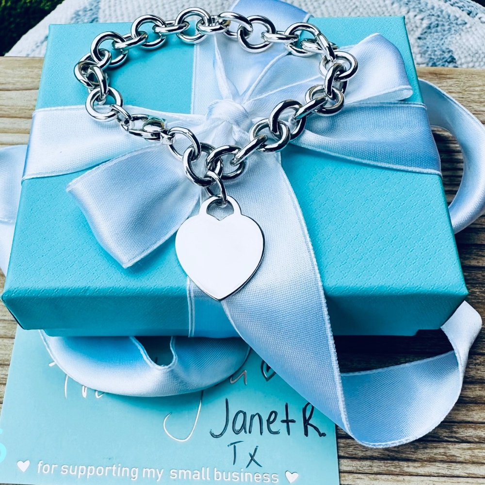Tiffany & Co Heart Tag Bracelet in Silver, 7.5 inch